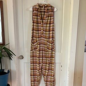 Chic Plaid Sleeveless Jumpsuit